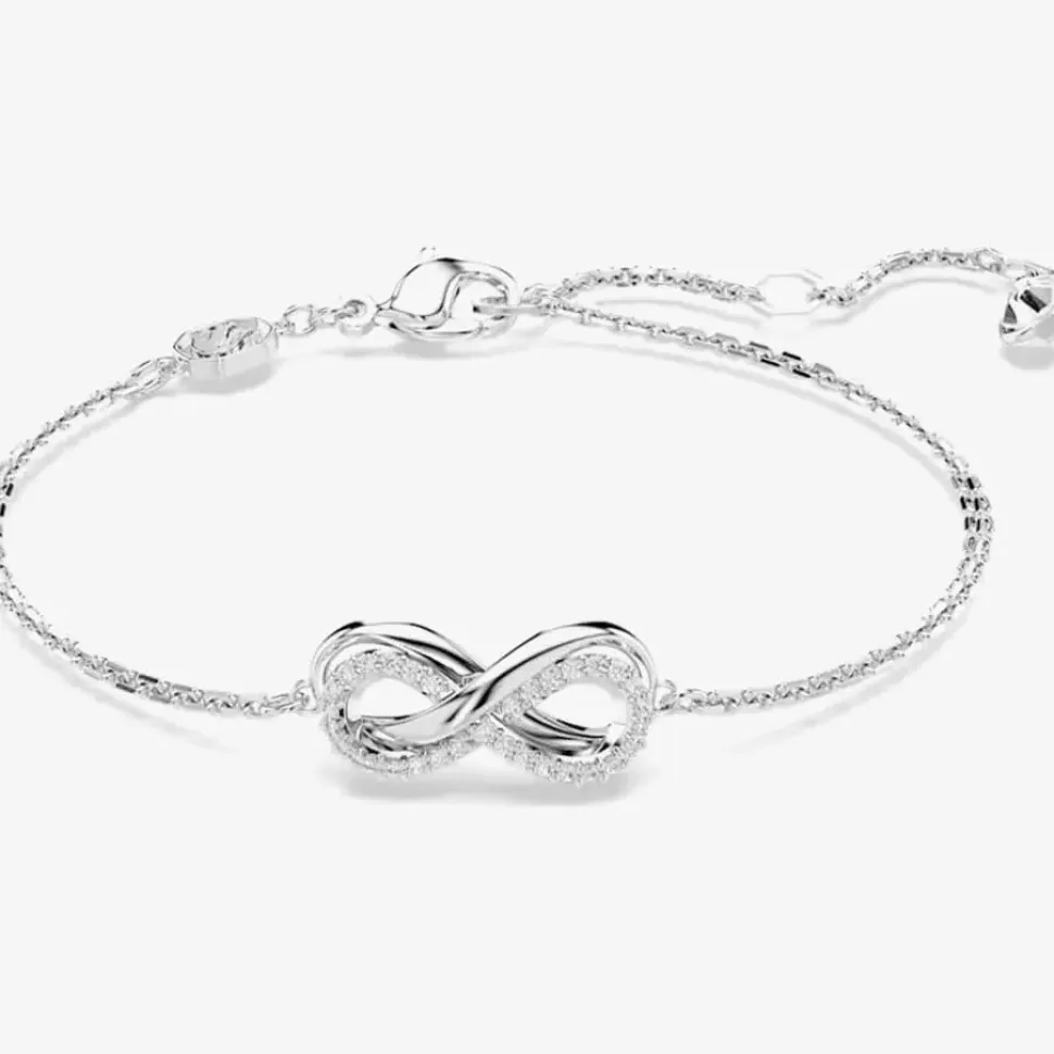 Hyperbola Rhodium Plated White Infinity Bracelet 5679664