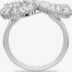 Hyperbola Rhodium Plated White Infinity Dropper Earrings 5679793