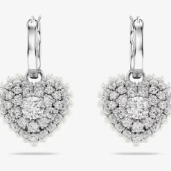 Hyperbola Rhodium Plated White Infinity Earrings 5687269