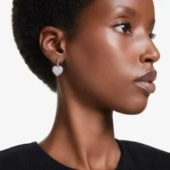 Hyperbola Rhodium Plated White Infinity Earrings 5687269