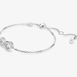 Hyperbola Rhodium Plated White Infinity Necklace 5687265