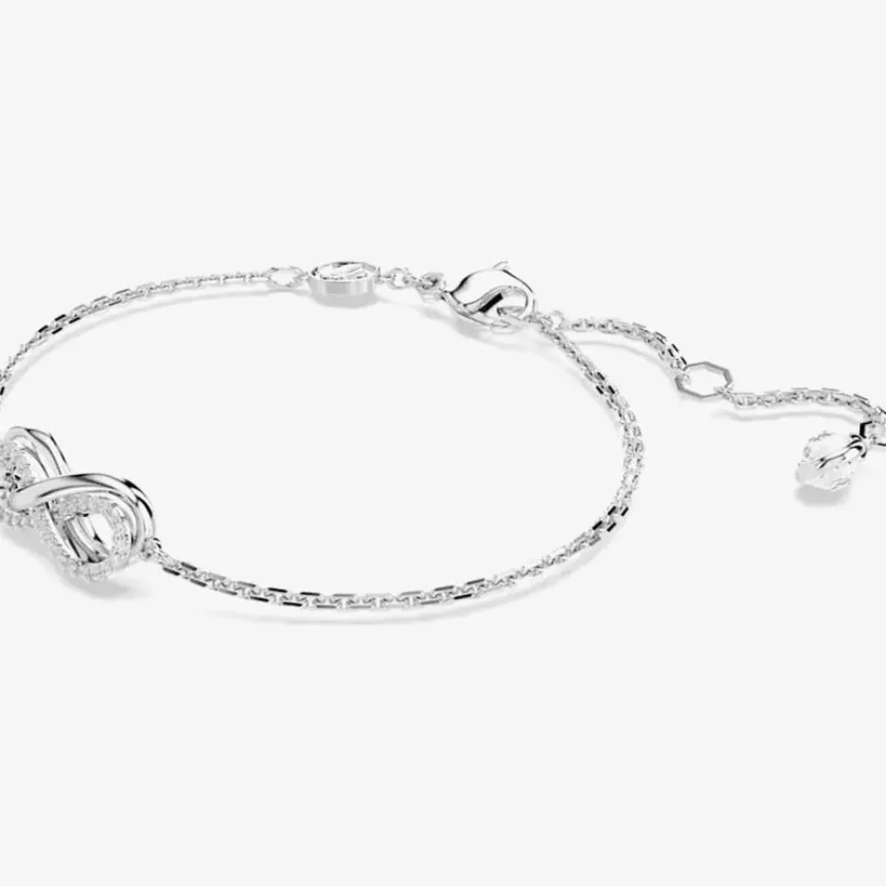 Hyperbola Rhodium Plated White Infinity Necklace 5687265