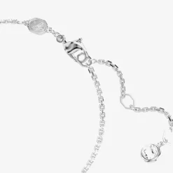 Hyperbola Rhodium Plated White Infinity Necklace 5687265