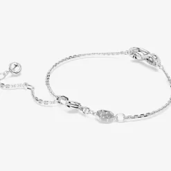 Hyperbola Rhodium Plated White Infinity Necklace 5687265