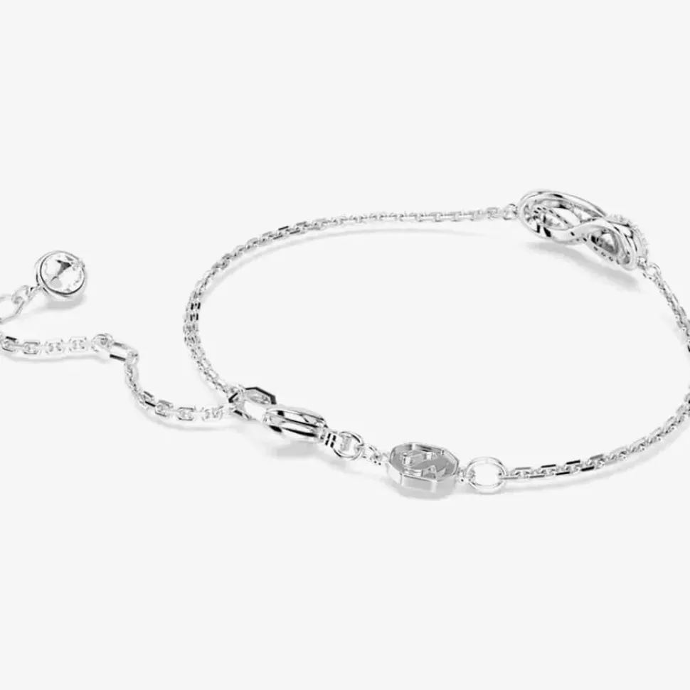 Hyperbola Rhodium Plated White Infinity Necklace 5687265