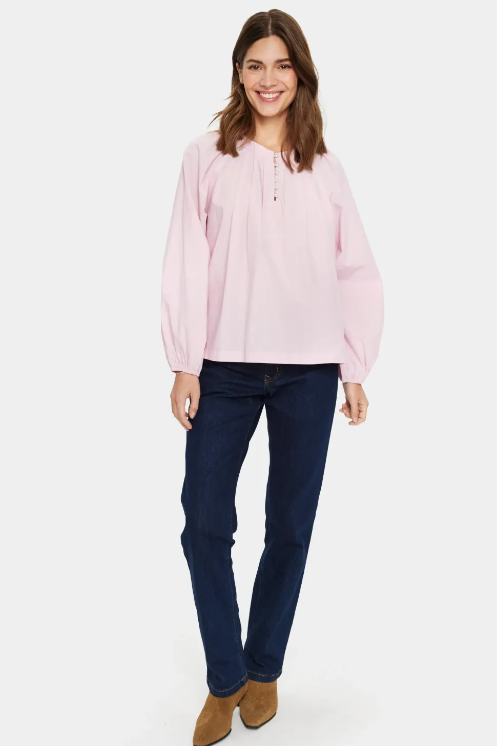 IbelSZ Loose Fit Round Neck Blouse-