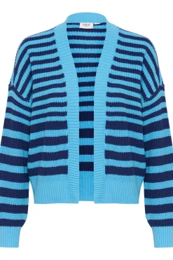 IbenmeiSZ Open Front Stripes Cardigan-Striped