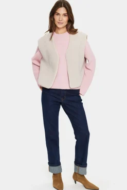 IcariaSZ Open Front Teddy Fabric Gilet-