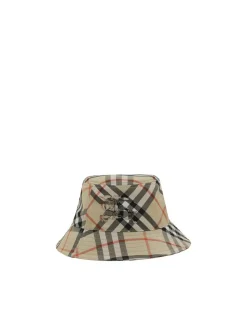 Iconic Check Print Bucket Hat with Embroidered Logo