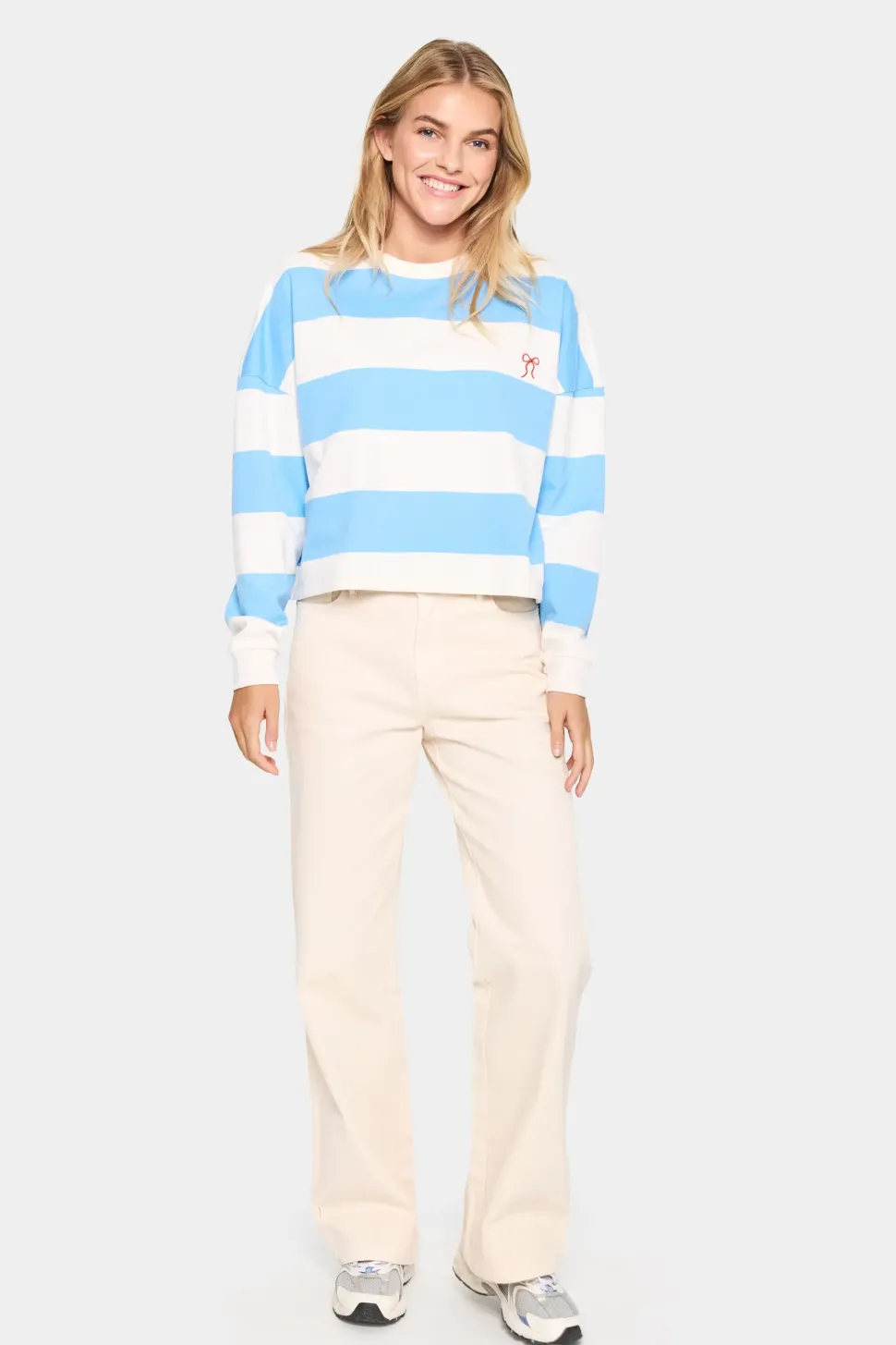 Idahella Long Sleeve Stripe Sweatshirt-Striped