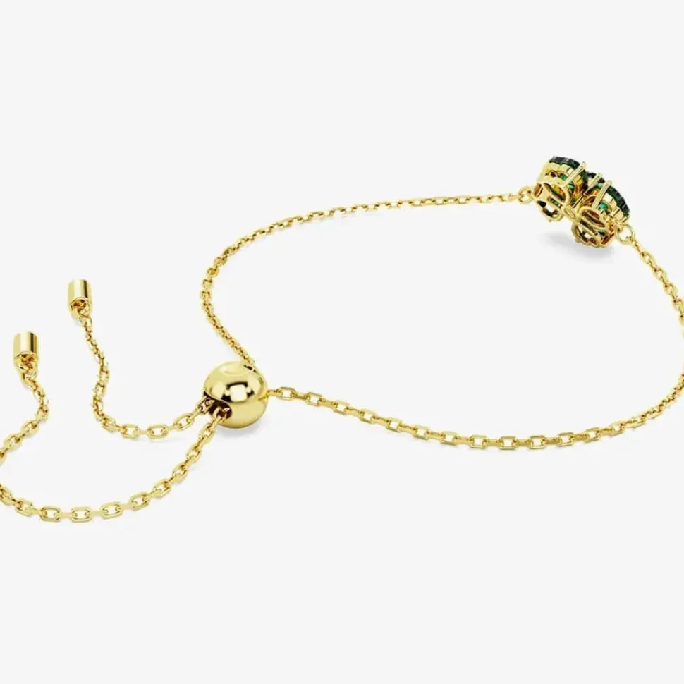 Idyllia Green Mixed Cuts Clover Rhodium Plated Bracelet 5666585 (M)