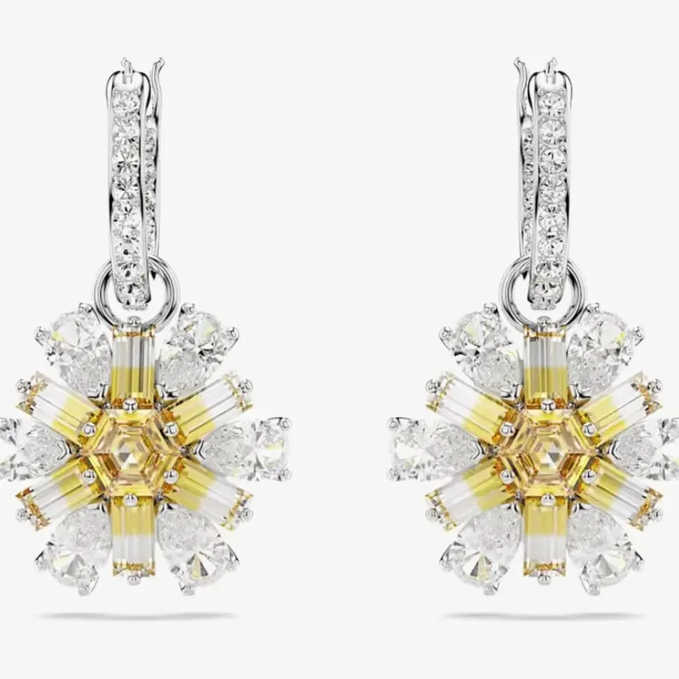 Idyllia Rhodium Plated Yellow Flower Necklace 5679939