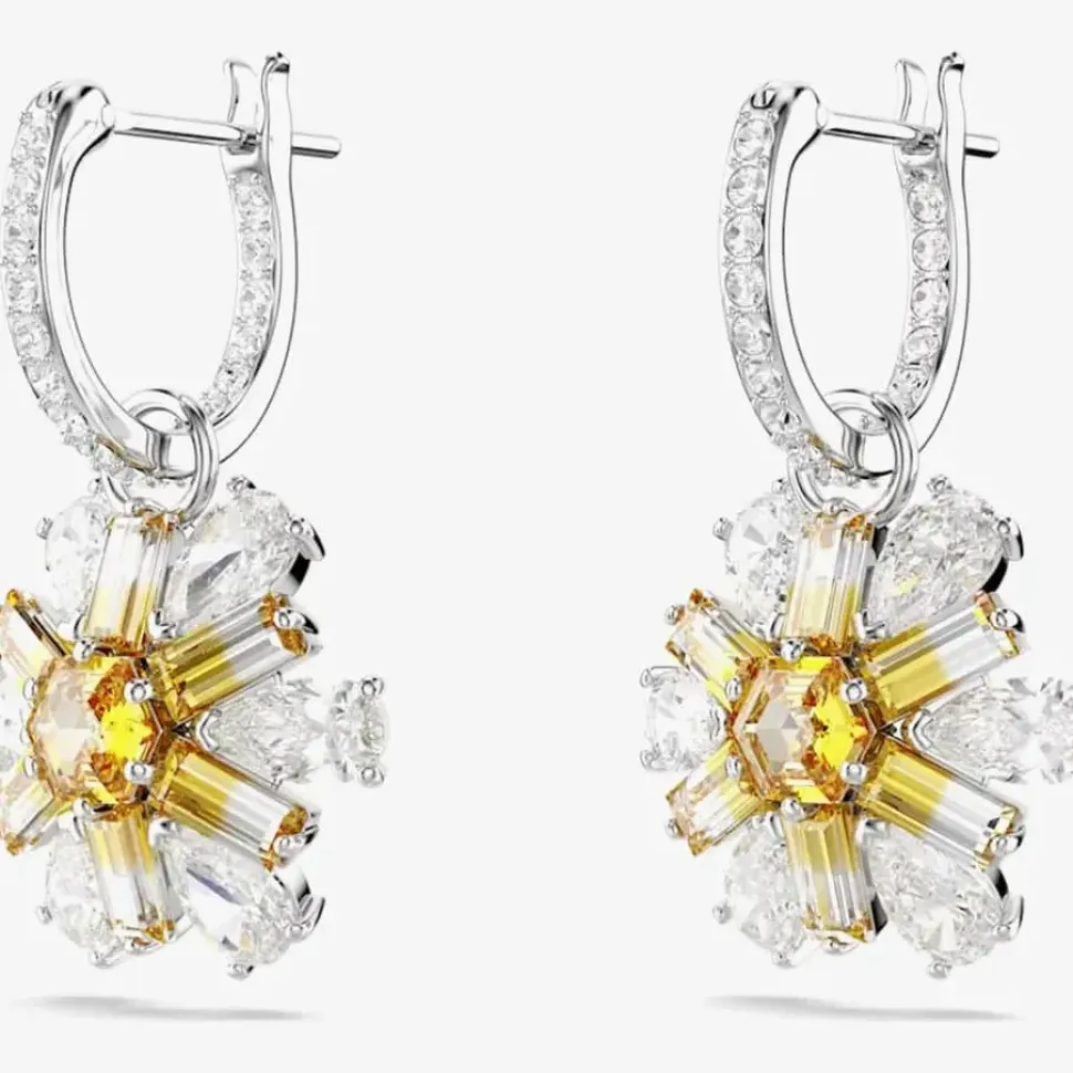 Idyllia Rhodium Plated Yellow Flower Necklace 5679939