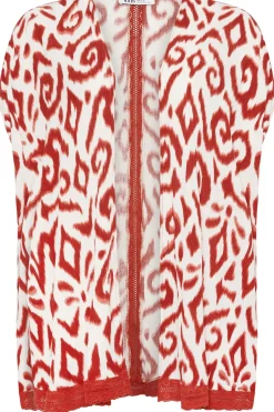 Ikat Print Crochet Trim Kimono