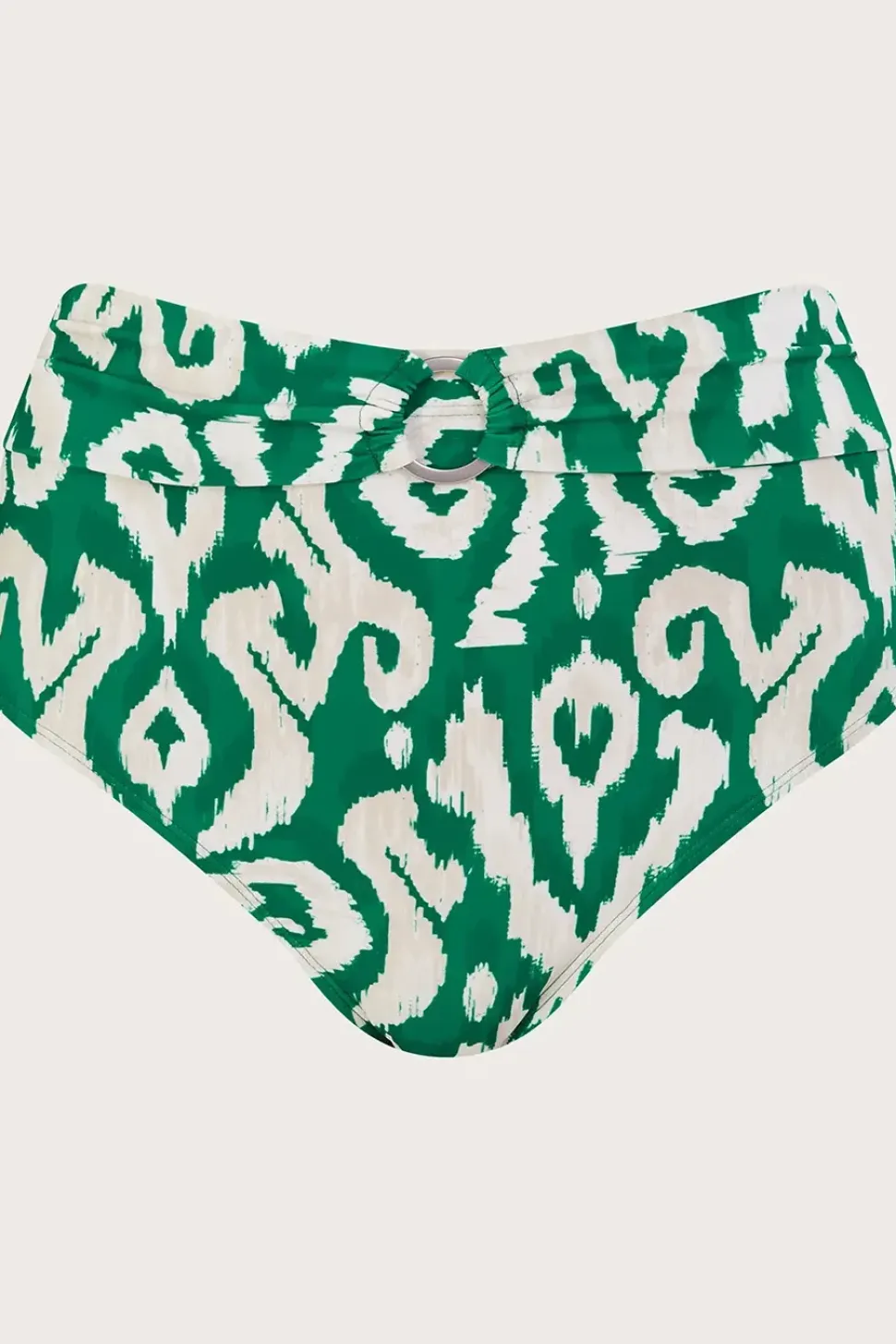 Ikat Print High Waist Bikini Bottoms with Recycled Polyester