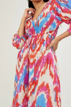 Ikat Print Maxi Dress