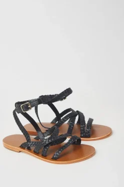 Illy Leather Plaited Flat Sandals