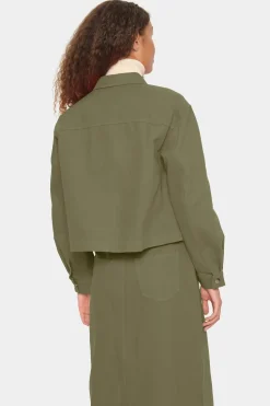 IluSZ Boxy Fit Dyed Denim Jacket -