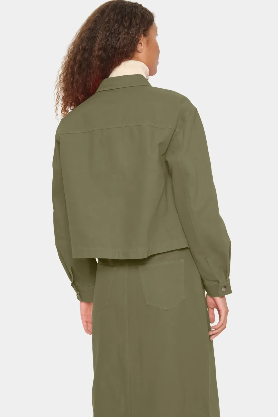 IluSZ Boxy Fit Dyed Denim Jacket -