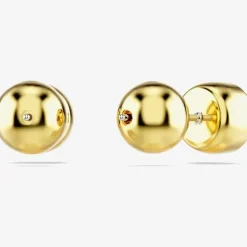 Imber Gold Plated White Crystal Stud Earrings 5681552