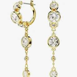 Imber Gold Tone Plated Round Cut Crystal Dropper Earrings 5680097