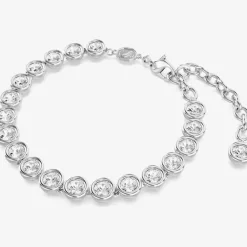 Imber Rhodium Plated White Crystal Tennis Bracelet 5682666