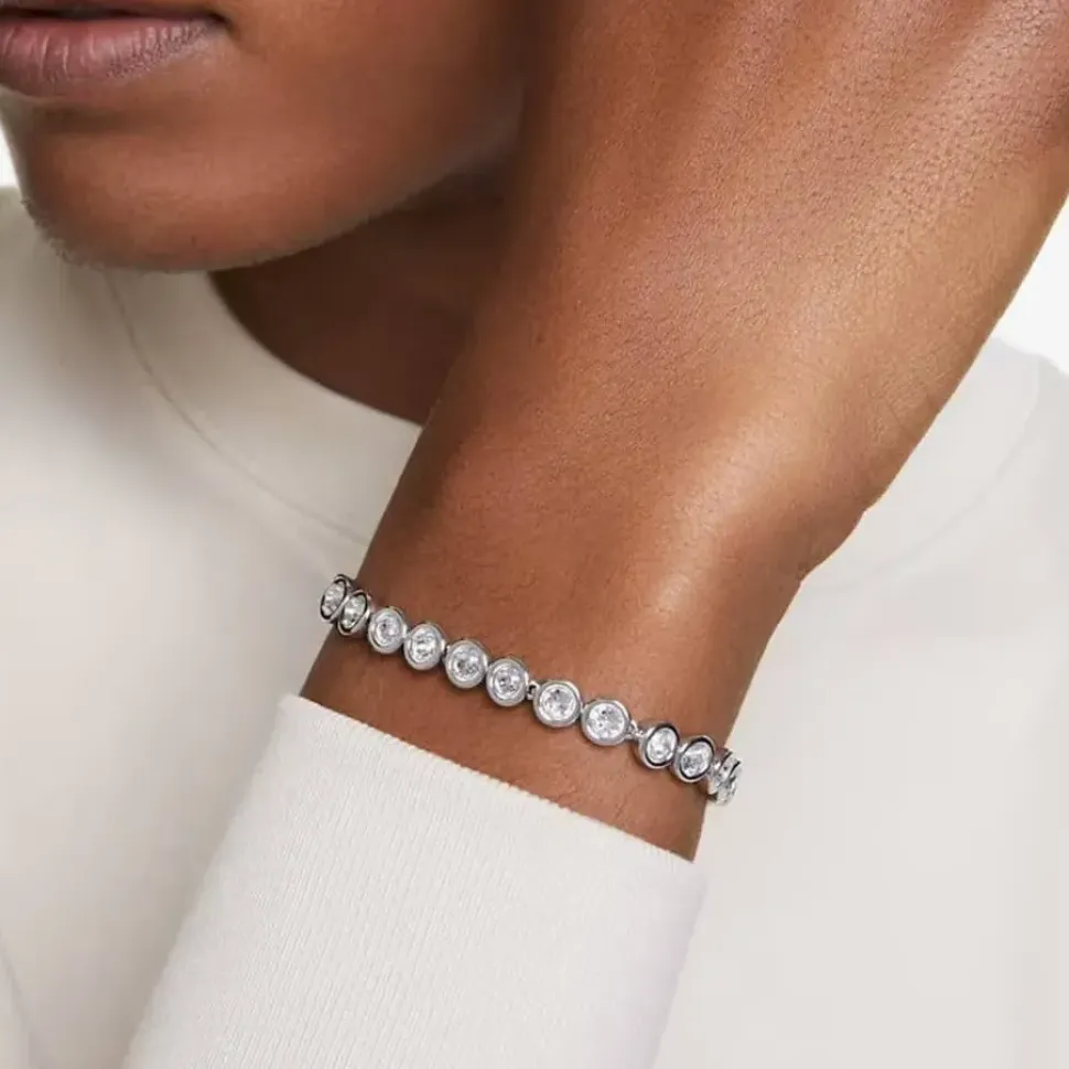 Imber Rhodium Plated White Crystal Tennis Bracelet 5682666