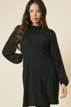 2IN1 Contrast Sleeve Mini Dress