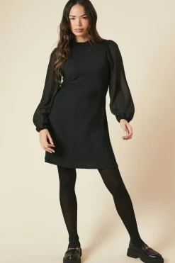2IN1 Contrast Sleeve Mini Dress