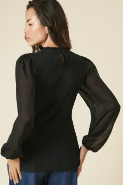 2IN1 Contrast Sleeve Top