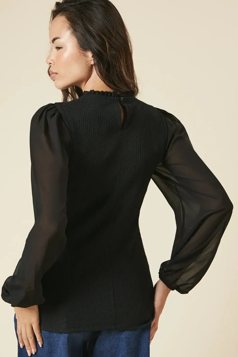2IN1 Contrast Sleeve Top