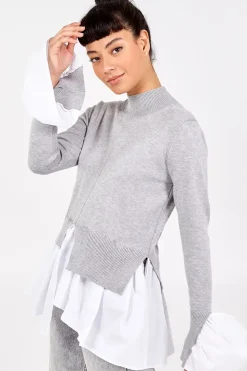 2 in 1 Cuff & Hem Shirt Jumper