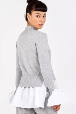 2 in 1 Cuff & Hem Shirt Jumper