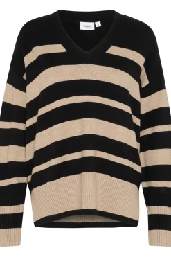 InetteSZ Stripes Loose Fit Pullover-Striped