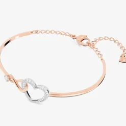 Infinity Heart Two Colour White Crystal Bangle 5518869 M