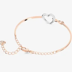 Infinity Heart Two Colour White Crystal Bangle 5518869 M
