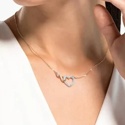 Infinity Heart Two Colour White Crystal Necklace 5518865