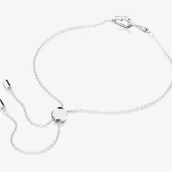 Infinity Heart White Crystal Toggle Bracelet  5524421 M