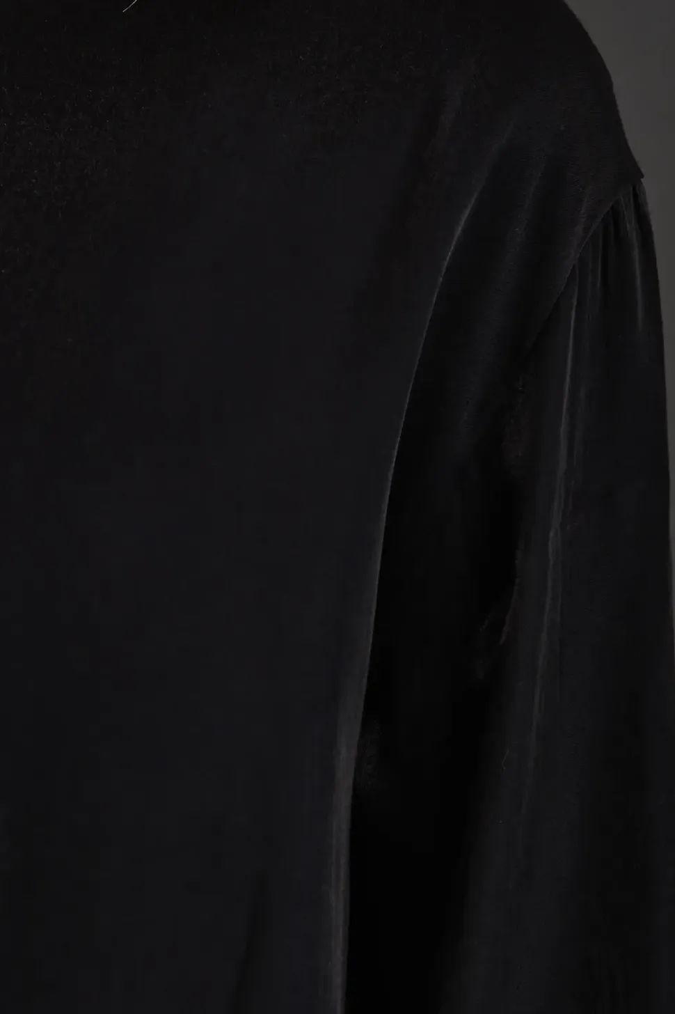 Iridescent Satin Feather Cuff Relaxed Top