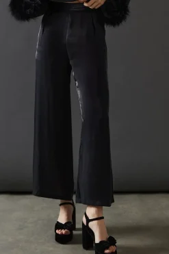 Iridescent Satin Wide Leg Trouser