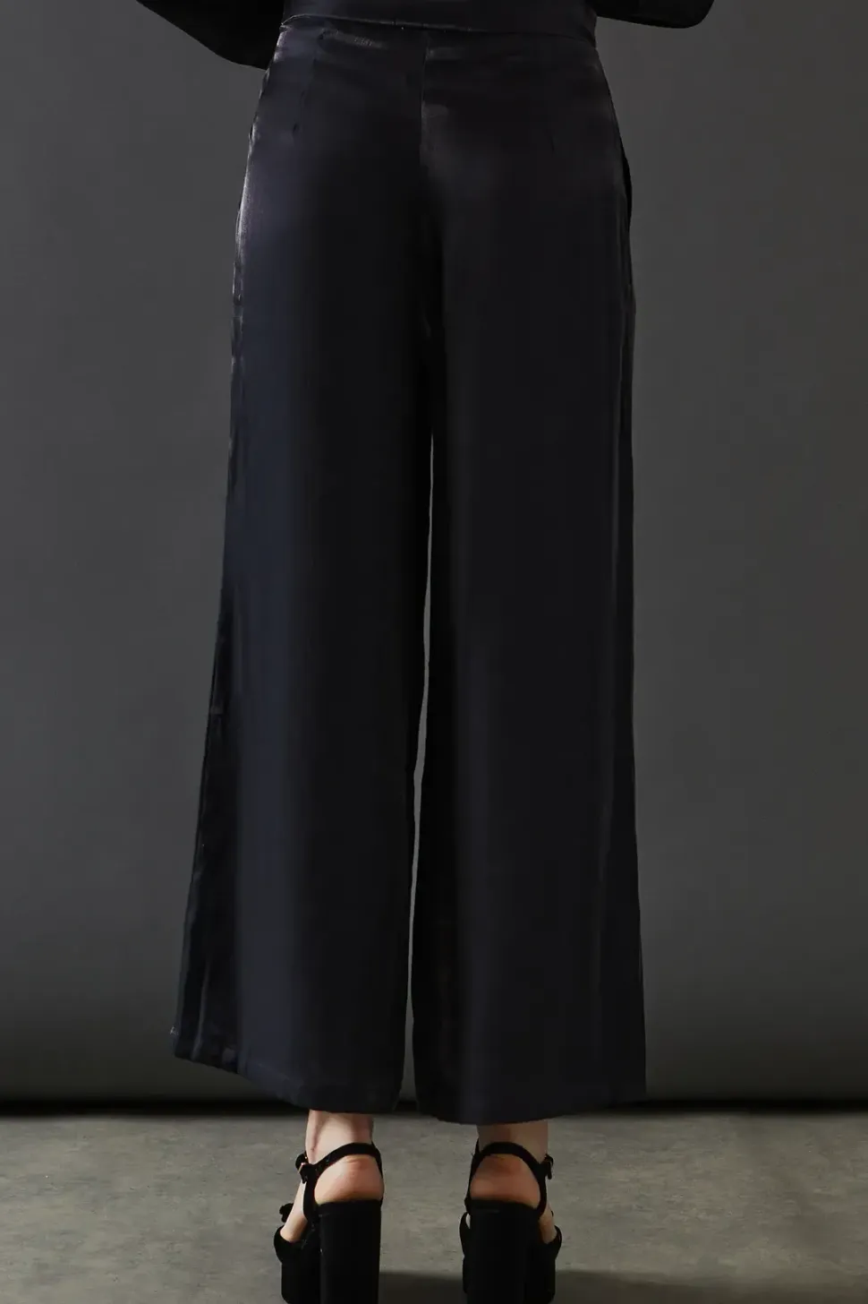 Iridescent Satin Wide Leg Trouser
