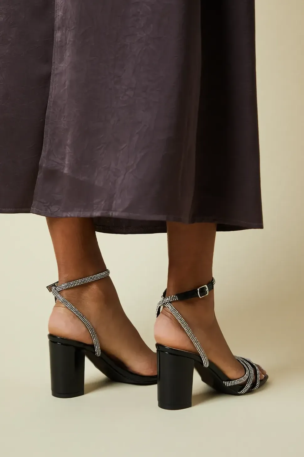 Isla Diamante Strappy High Block Heel Sandals