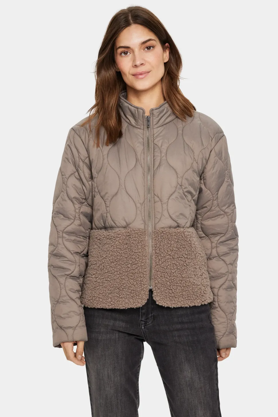 IsodoraSZ Quilted Teddy Fabric Jacket-