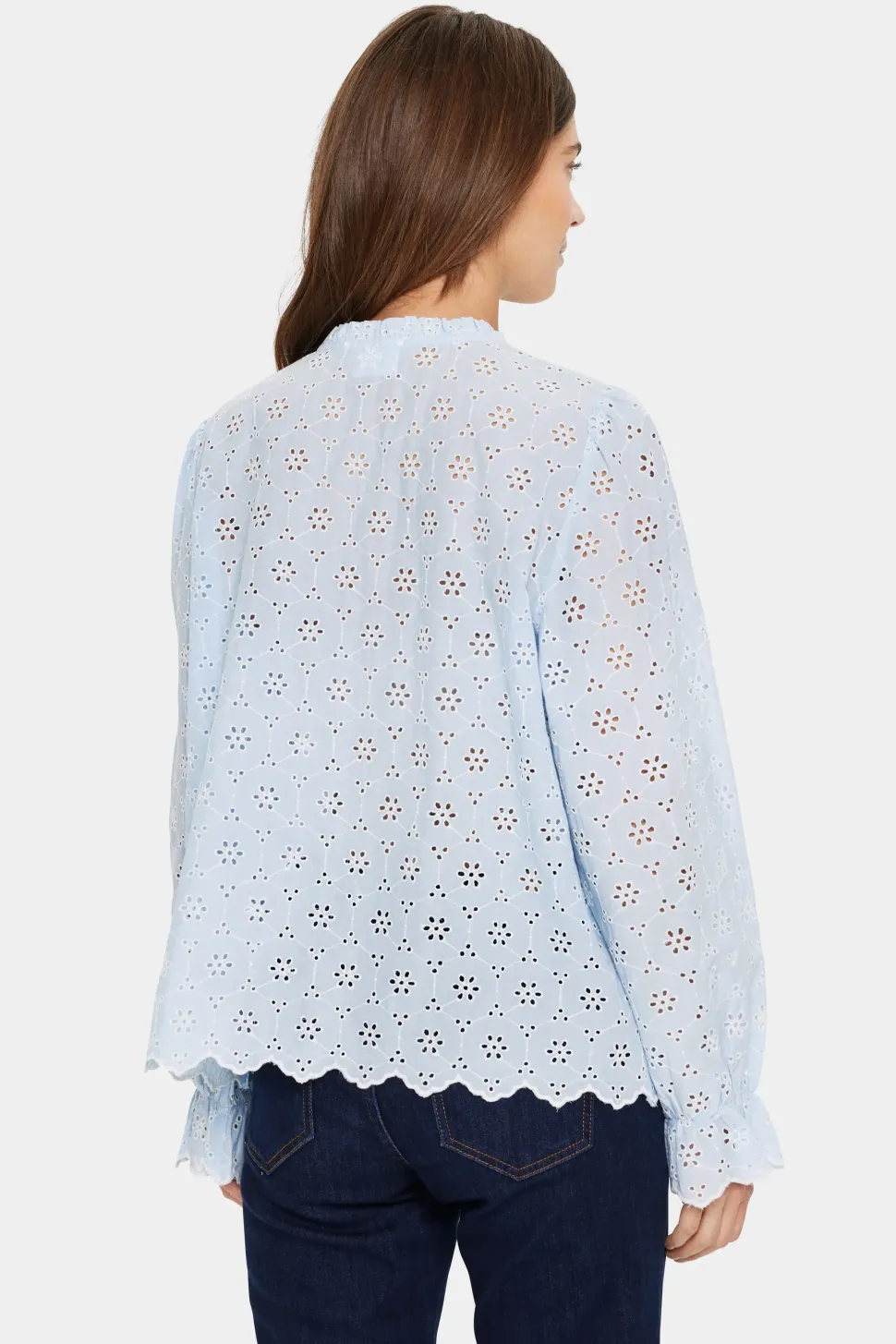 IvetaSZ Long Sleeves Eyelet Lace Shirt-