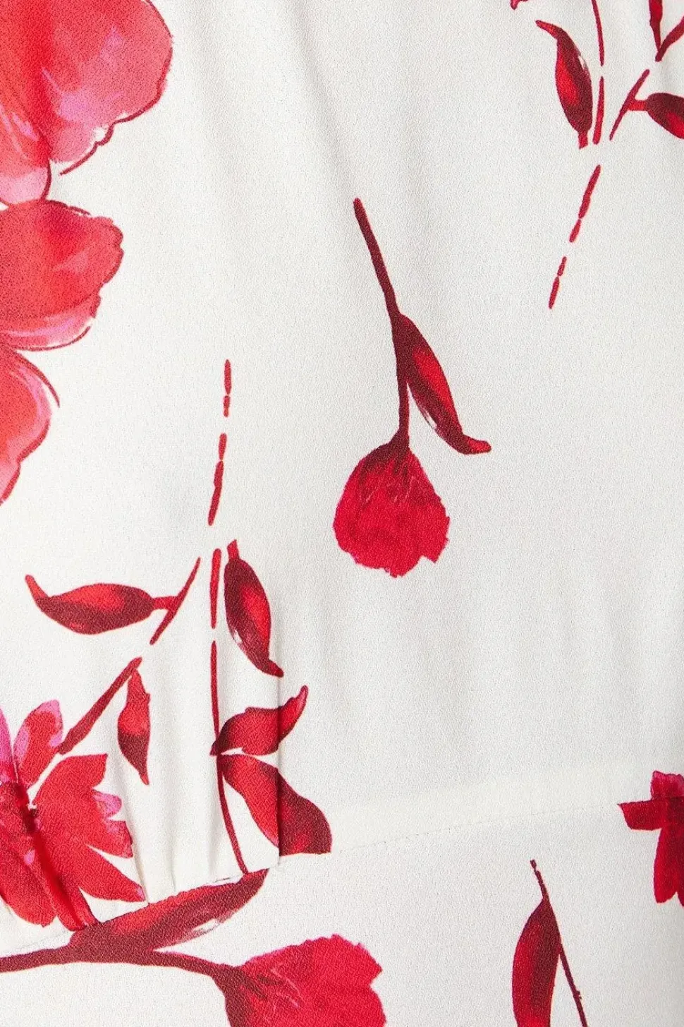Ivory Floral Angel Sleeve Empire Seam Mini Dress