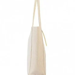 Ivory Pebbled Leather Tote Shopper | BYAXY