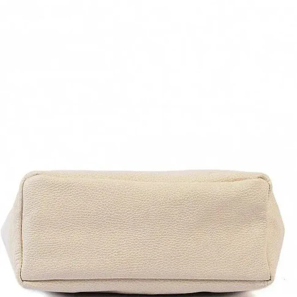 Ivory Pebbled Leather Tote Shopper | BYAXY