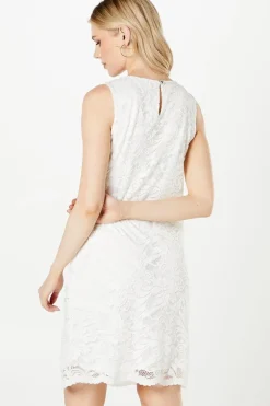 Ivory Sleeveless Lace Dress