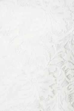 Ivory Sleeveless Lace Dress