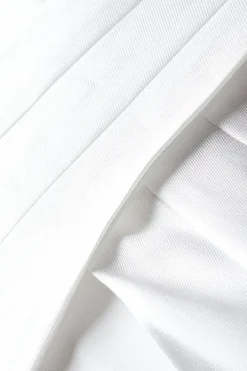 Ivory Twill Cross Over Front Bow Back Bridal Maxi Dress